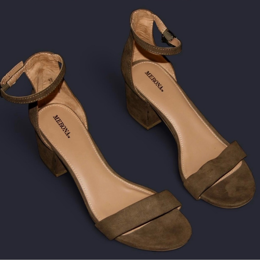 Olive Block Heel Sandals